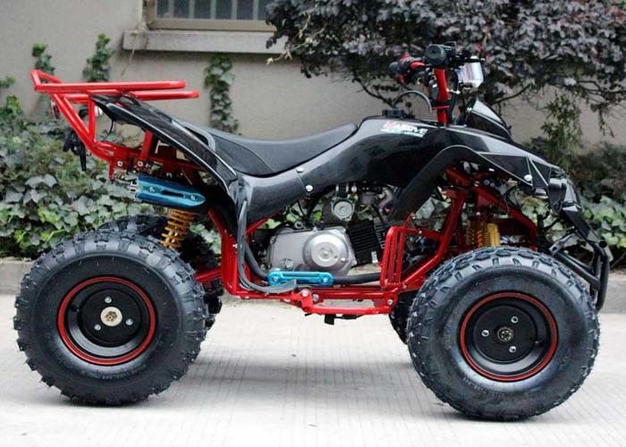 Ενιαίο ποδήλατο τέσσερα πολυάσχολοι 4 X 4 τετραγώνων κυλίνδρων 125cc Atv με το οπίσθιο ράφι/τους φωτεινούς προβολείς