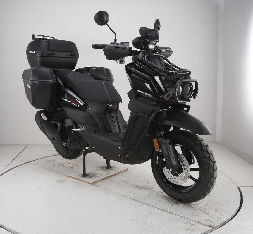 Νέο Army Style Scooter 200 Tank 200 Efi Deluxe μοντέλο με μεγαλύτερα ελαστικά και πλευρικά φορτηγά αποσκευών