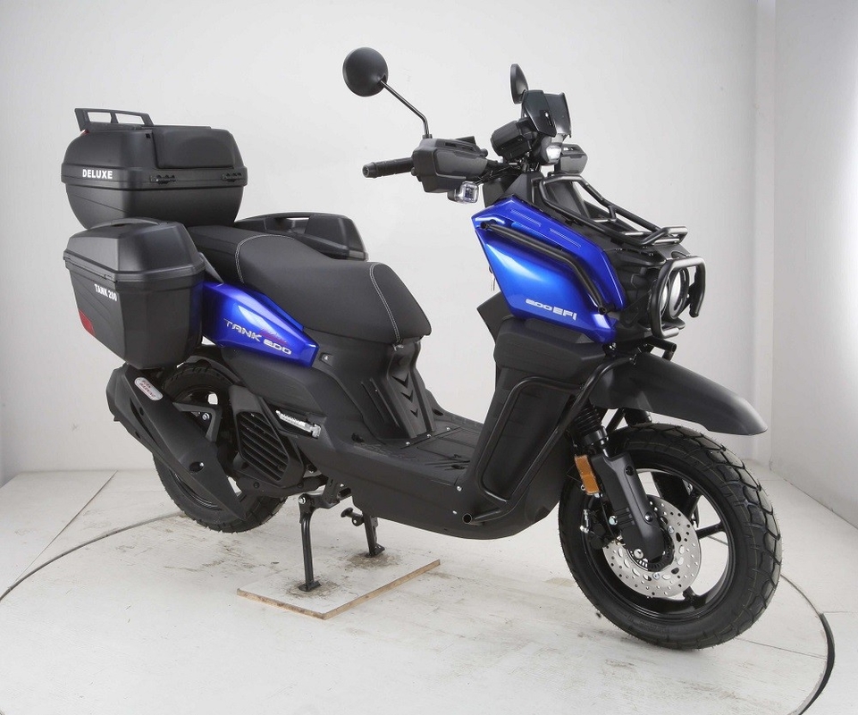 Νέο Army Style Scooter 200 Tank 200 Efi Deluxe μοντέλο με μεγαλύτερα ελαστικά και πλευρικά φορτηγά αποσκευών