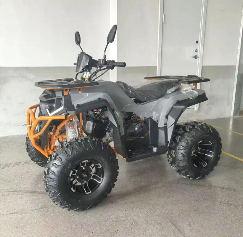 Επικεφαλίδιο βαρέος τύπου Gy6 Gas ATV 200cc Μετακίνηση αλυσίδας Δύο τροχούς Off-road Quad Bike για ενήλικες εξοπλισμένο για εκστρατείες κυνηγιού