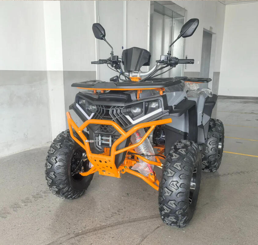 Επικεφαλίδιο βαρέος τύπου Gy6 Gas ATV 200cc Μετακίνηση αλυσίδας Δύο τροχούς Off-road Quad Bike για ενήλικες εξοπλισμένο για εκστρατείες κυνηγιού