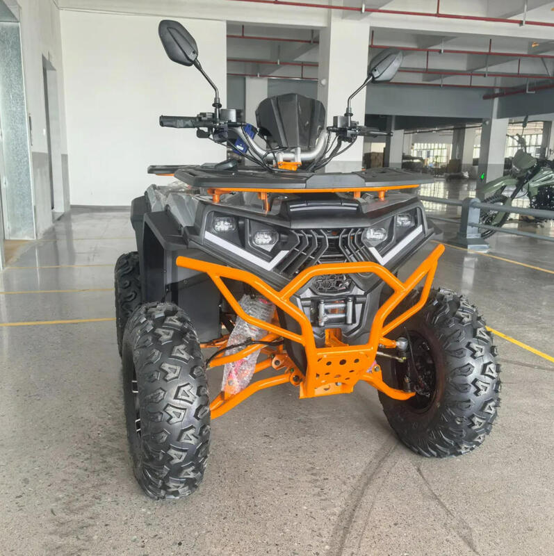 Επικεφαλίδιο βαρέος τύπου Gy6 Gas ATV 200cc Μετακίνηση αλυσίδας Δύο τροχούς Off-road Quad Bike για ενήλικες εξοπλισμένο για εκστρατείες κυνηγιού